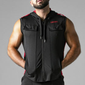 GILET LOOK AT HARDER HOODY ROUGE LOCKER GEAR