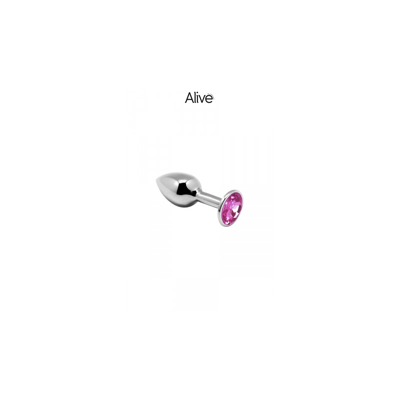 Plug métal bijou rose S - Alive