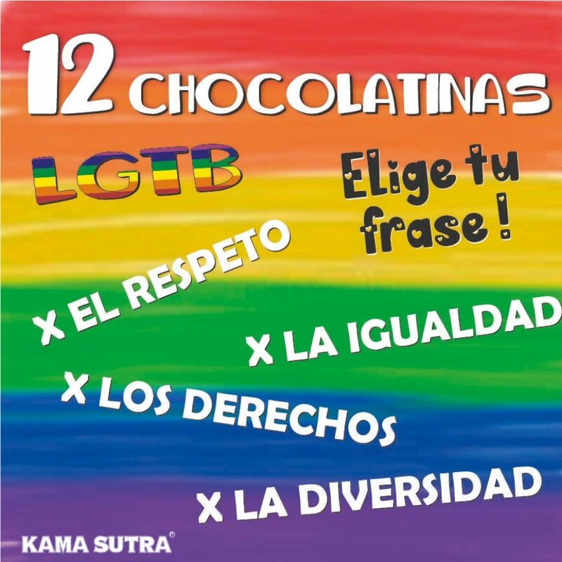 PRIDE - COFFRET DE 12 TABLETTES DE CHOCOLAT AU DRAPEAU LGBT