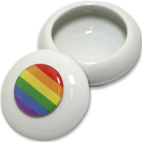 PRIDE - BOÎTE À BIJOUX RONDE AVEC DRAPEAU LGBT