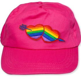 PRIDE - CASQUETTE FUSCIA AU C?UR LGBT