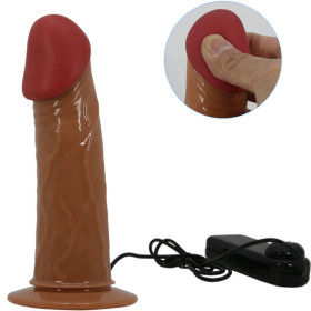 PRETTY LOVE - SLIP HARNAIS STARKS DILDO VIBRANT MULTI-VITESSES 17,5 CM MARRON CLAIR