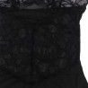 SUBBLIME - BABYDOLL  BRETELLES RÉGLABLES ET DENTELLE TRANSPARENTE IMPRIMÉ FLORAL NOIR S/M