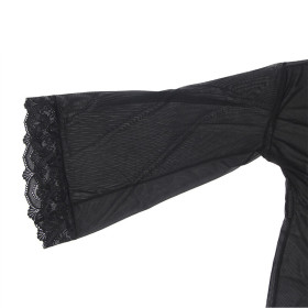 SUBBLIME - ROBE EN TISSU TRANSPARENT AVEC DÉTAIL DENTELLE NOIR L/XL