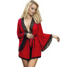 SUBBLIME - ROBE EN TISSU TRANSPARENT DÉTAIL DENTELLE ROUGE L/XL