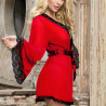 SUBBLIME - ROBE EN TISSU TRANSPARENT DÉTAIL DENTELLE ROUGE S/M