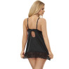 SUBBLIME - BABYDOLL AVEC POITRINE IMPRIMÉ FLEURI NOIR S/M