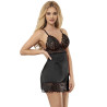 SUBBLIME - BABYDOLL AVEC POITRINE IMPRIMÉ FLEURI NOIR L/XL