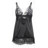 SUBBLIME - BABYDOLL AVEC POITRINE IMPRIMÉ FLEURI NOIR L/XL