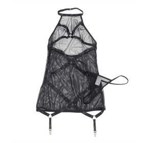 SUBLLIME - ROBE TRANSPARENTE  COL DOS NOIR L/XL