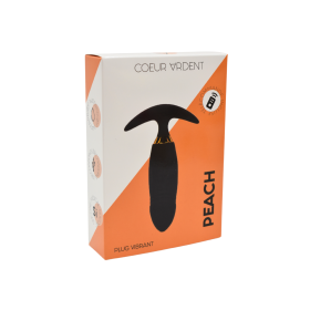 PEACH, Plug Vibrant noir long USB avec télécommande, dans un