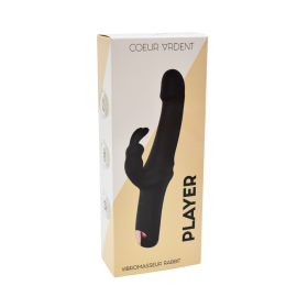 PLAYER, Vibromasseur Rabbit USB, silicone médical doux et