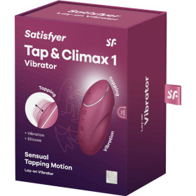 SATISFYER - TAP & CLIMAX 1 VIBRATEUR LAY-ON ROUGE