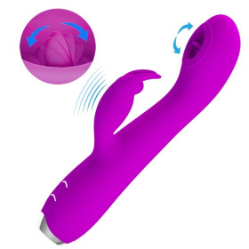 PRETTY LOVE - VIBRATEUR RECHARGEABLE RACHEL AVEC VENTOUSE VIOLET