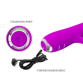 PRETTY LOVE - VIBRATEUR RECHARGEABLE RACHEL AVEC VENTOUSE VIOLET