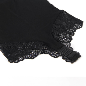 SUBBLIME - TEDDY DÉTAIL DENTELLE FLORALE NOIR S/M