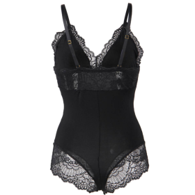 SUBBLIME - TEDDY DÉTAIL DENTELLE FLORALE NOIR S/M