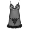 LIVCO CORSETTI FASHION - ENSEMBLE ZERUNAM BABYDOLL + STRING NOIR