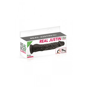 Gode réaliste 21 cm noir - Real Justin