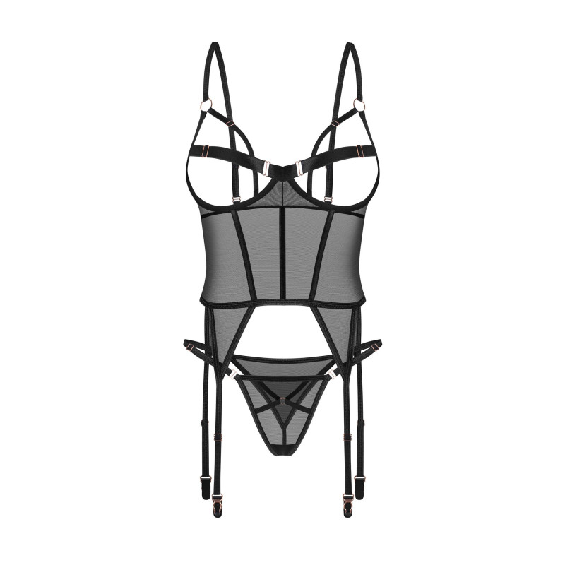 Euridia corset et string - Noirs