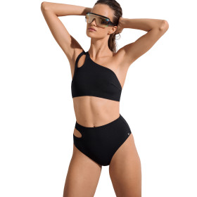 Bas maillot slip de bain asymétrique échancré taille haute