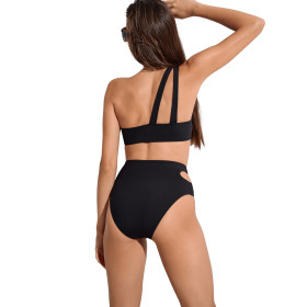 Bas maillot slip de bain asymétrique échancré taille haute