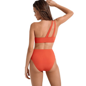 Bas maillot slip de bain asymétrique échancré taille haute