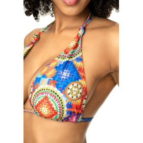 Maillot de bain 2 pièces imprimé crochet - MAL67048CCPT