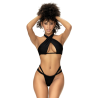 Maillot de bain 2 pièces noir, multipositionnable - MAL67069BLK