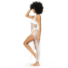 Robe de plage en grosse résille blanche - MAL77013WHT