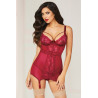 2PC CHEMISE SET WINE S