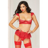 3PC BRA SET RED M