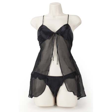 BABY DOLL & THONG NEGRO L