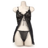 BABY DOLL SET LACE NEGRO S