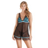 Babydoll Encaje Azul/Negro TU