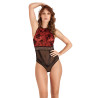 Body Floral Negro/Rojo TU