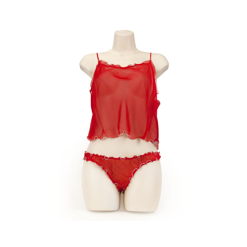 CAMI/THONG  TRIM ROJO XL