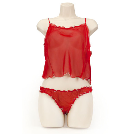 CAMI/THONG  TRIM ROJO XL