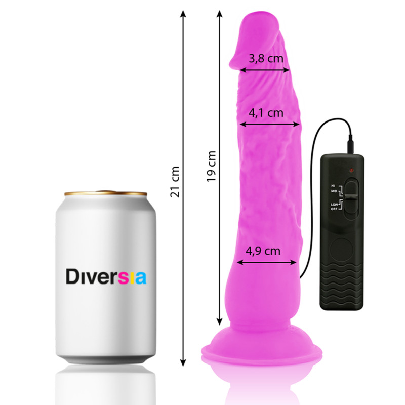 DIVERSIA - DILDO VIBRANT FLEXIBLE 21 CM - VIOLET