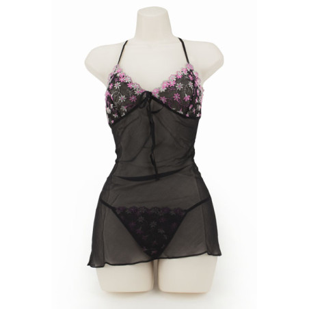 CHEMISE SET-DAISY LACE BLACK