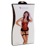 Conjunto Bustier Volantes Negro/Rojo TU