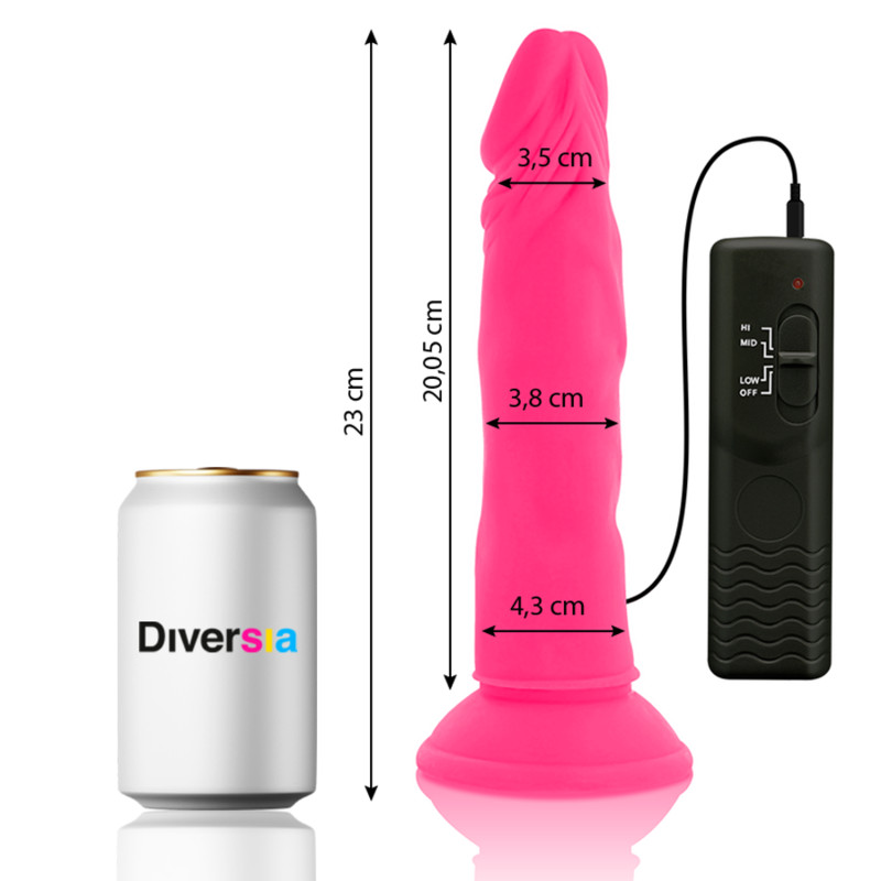 DIVERSIA - DILDO SOUPLE AVEC VIBRATION 23 CM - ROSE