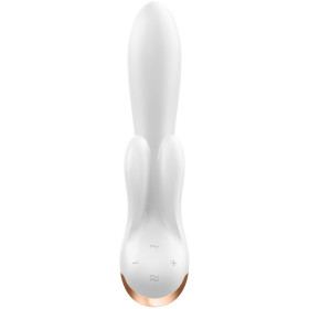 SATISFYER - APPLICATION VIBRATEUR DOUBLE FLEX BLANC