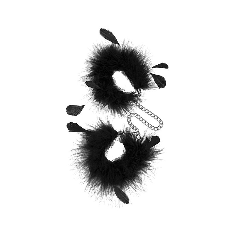 Feather Cuffs Black