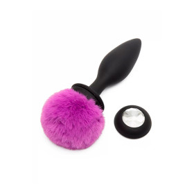 Happy Rabbit Rechargeable Vibrating Butt Plug Large Black/Purple