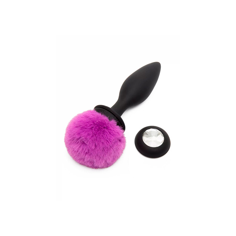 Happy Rabbit Rechargeable Vibrating Butt Plug Large Black/Purple