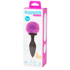 Happy Rabbit Rechargeable Vibrating Butt Plug Large Black/Purple