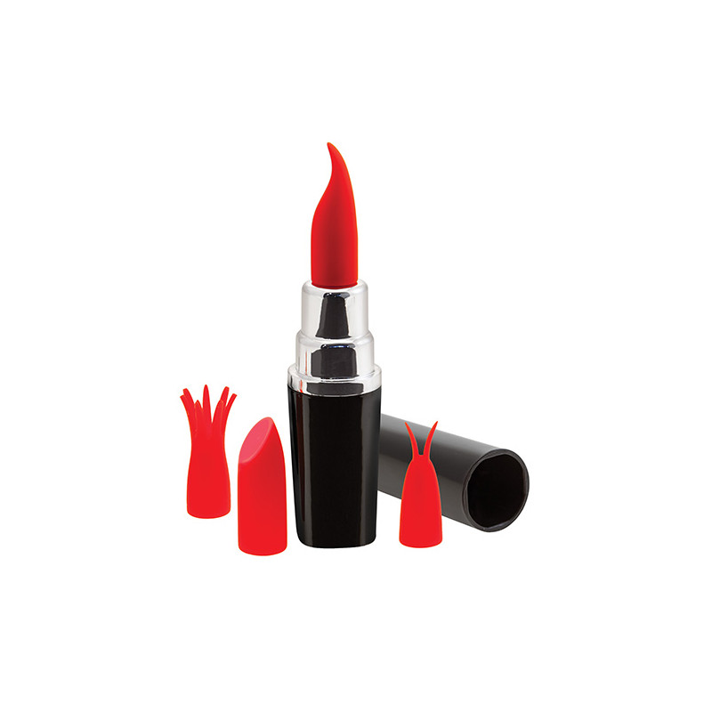 LIPSTICK VIBRATOR - BLACK/RED