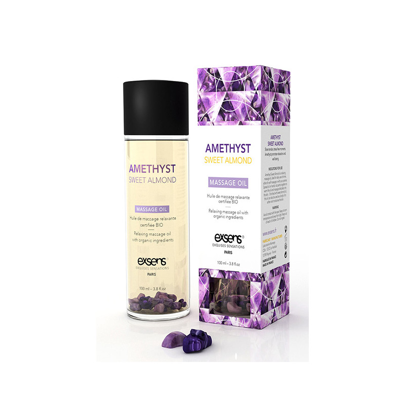 Relaxing Oil With Organic Ingredientes And Stones Amethyst Sweet Almond 100 ml.