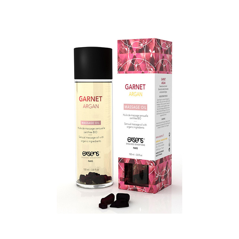 Sensual Massage Oil With Organic Ingredients And Stones Garnet Argan 100 ml.